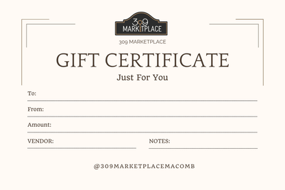 309 MARKETPLACE GIFT CARD